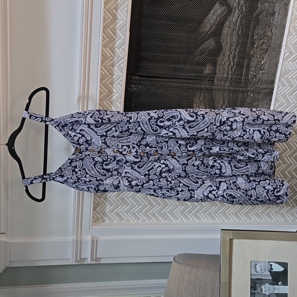 Loft blue bandana tank midi dress size 2P